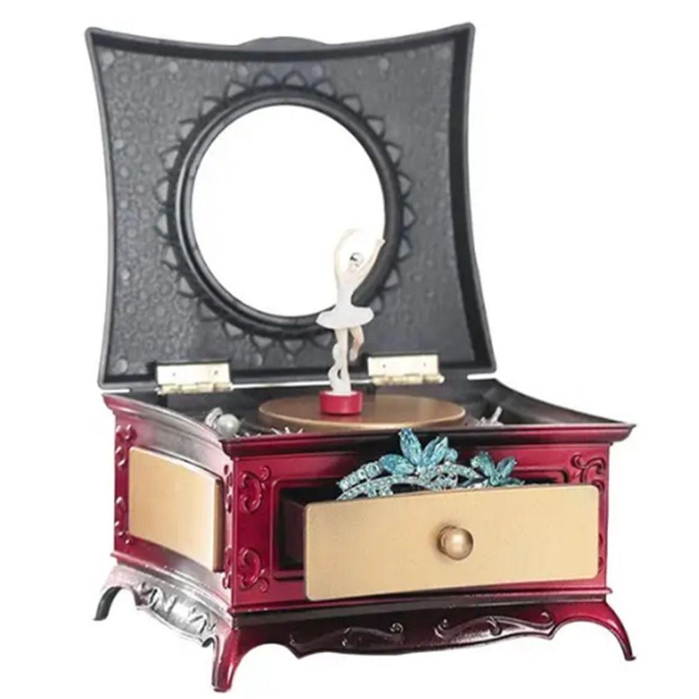 Save Space Ballerina Music Box With Makeup Mirror Jewelry Storage Box  Children