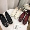 Весна и Осень 2023 Женские лаковые туфли-бобы - Повседневные слипоны на плоской подошве с квадратным носком