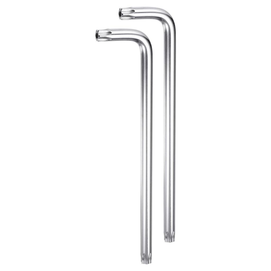 Uxcell T60 Torx Starkey 259mm Long Arm S2 Hand Tool for Automotive and Home Repairs 2-Piece Tamper-Proof Wrench, / 10.2" L-Shaped 6-Point Wrench,