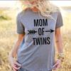 Женская летняя футболка с буквенным принтом «МАМА БЛИЗНЕЦОВ», хлопковая футболка с короткими рукавами для мам, женские свободные топы