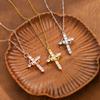 Rotatable Crown Rhinestone Cross Choker Necklace for Women Minimalist Chain Christian Jewelry Prayer Gift