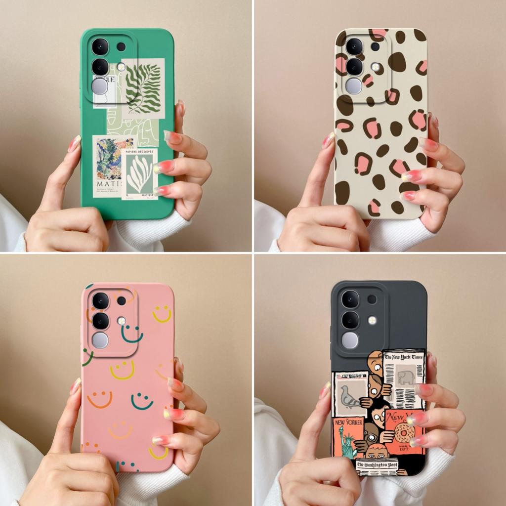 Для Vivo S19 Pro Y19S V30 V40e V50 Y04 T4x iQOO Z9s Y29 Y29S Y39 V40 Lite(ИДН) Чехол с модными этикетками и узорами, мягкий силиконовый чехол против падения для Vivo Capa