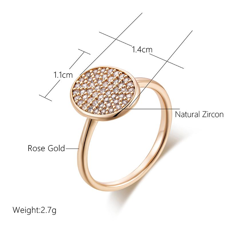 Kinel Shiny Natural Zircon Full Paved Disc Ring For Women Luxury Bride Wedding Jewelry Vintage Ring