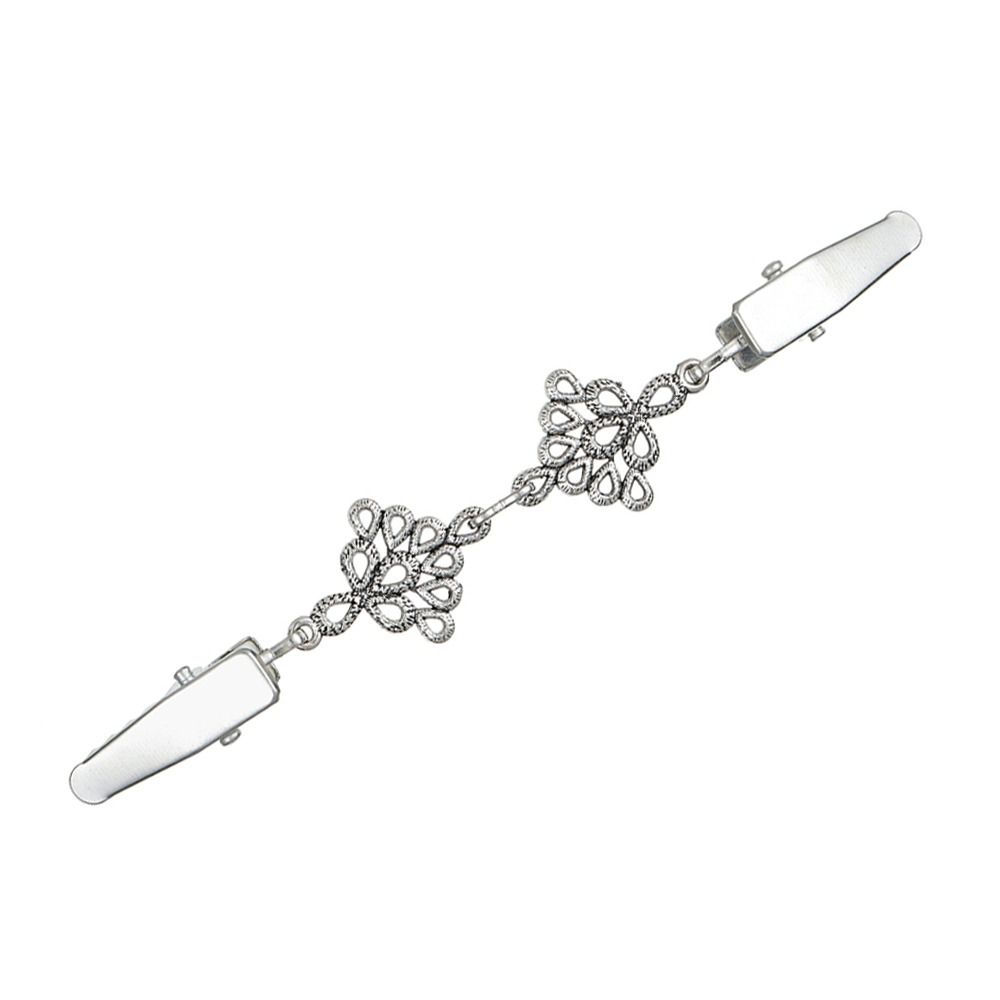 Alloy Cardigan Clip Geometric Sweater Clasp Retro Collar Clip Women