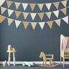 3.6M  Burlap Triangle Pennant Flag Linen Bunting Garland Streamers for Birthday Wedding Engagement Camping Rustic Graduation Party Decorations