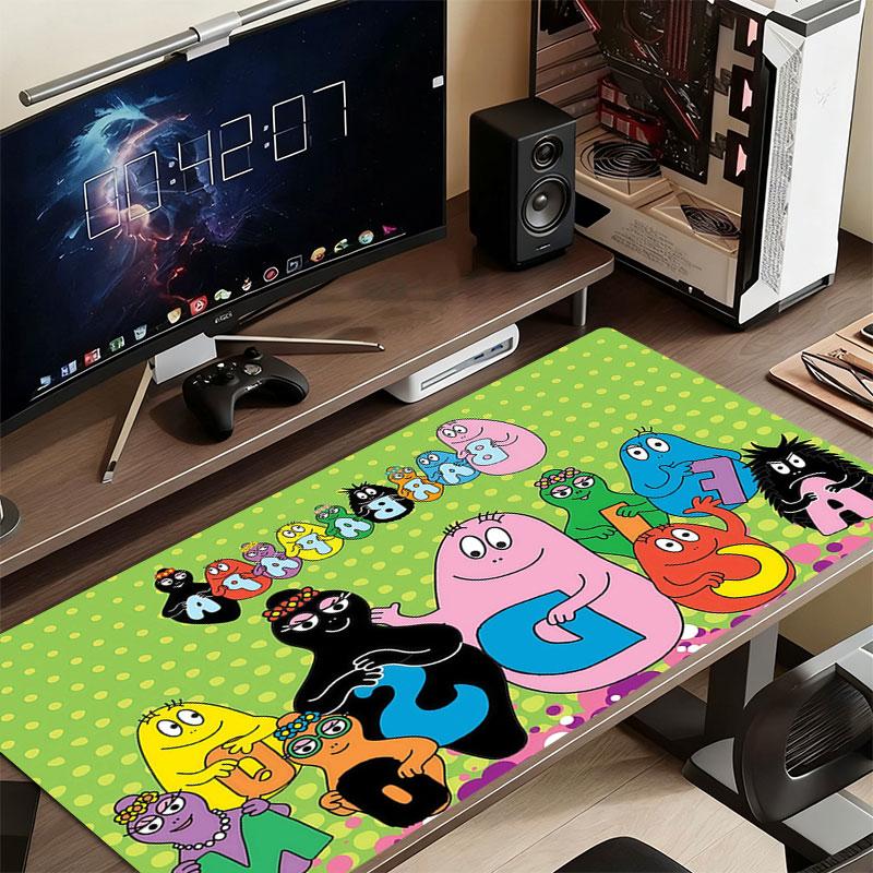 Barbapapa Poster Mouse Pad, Large Gaming Desk Mat, Non-slip XXL Mousepad for Laptop & Tablet, Mini PC Playmat with Stitched Edges