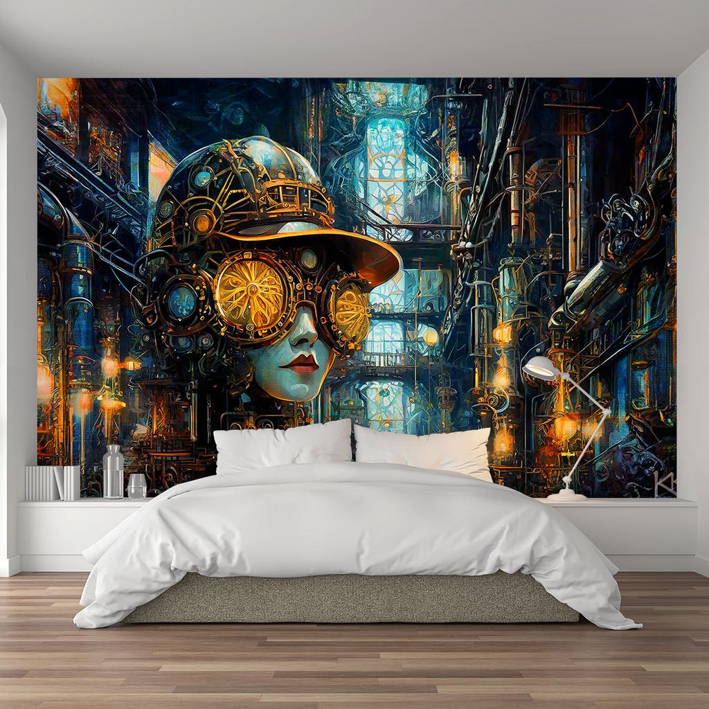 Wallpaper Female Steampunk Abstraction