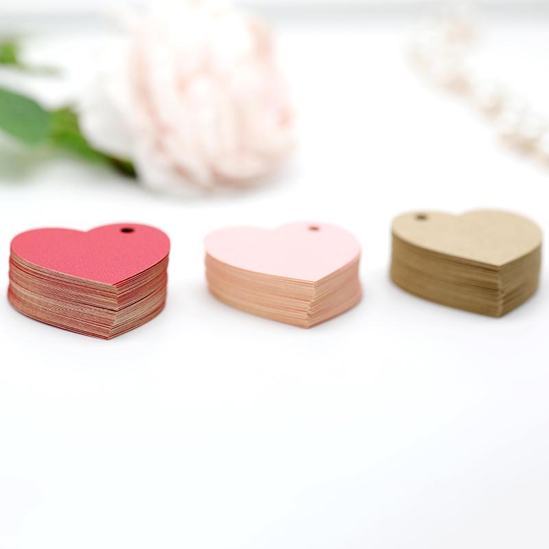 WTEMPO 50PCS Wedding Love Labels Valentine's Day Hanging Paper Tags Labels Writable Decorative Labels Creative DIY Hanging Labels Gifts Wrap Labels