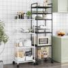 Floor Standing Toilet Storage Rack Pulley Bathroom Storage Organizer Non-slip Kitchen Organizer Multi Layered Kitchen Storage