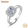 Tancise Classic 925 Sterling Silver Zircon Ring Ladies Jewelry Wedding Promise Party Gift