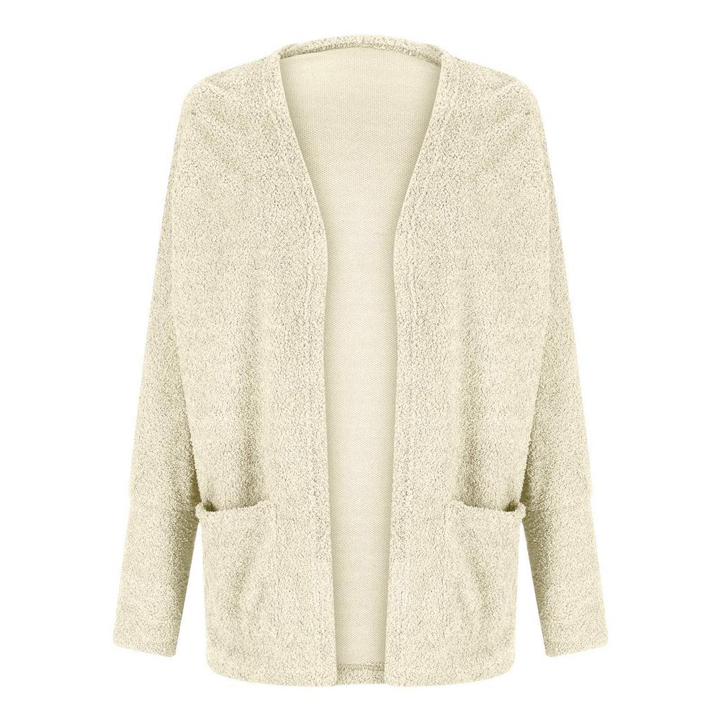 Женский кардиган с длинными рукавами и открытой передней частью, объемный вязаный кардиган, свитер, пальто