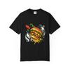 Burger Serving Cloche Graphic T-Shirt Black Front Print Comfort Colors 1717