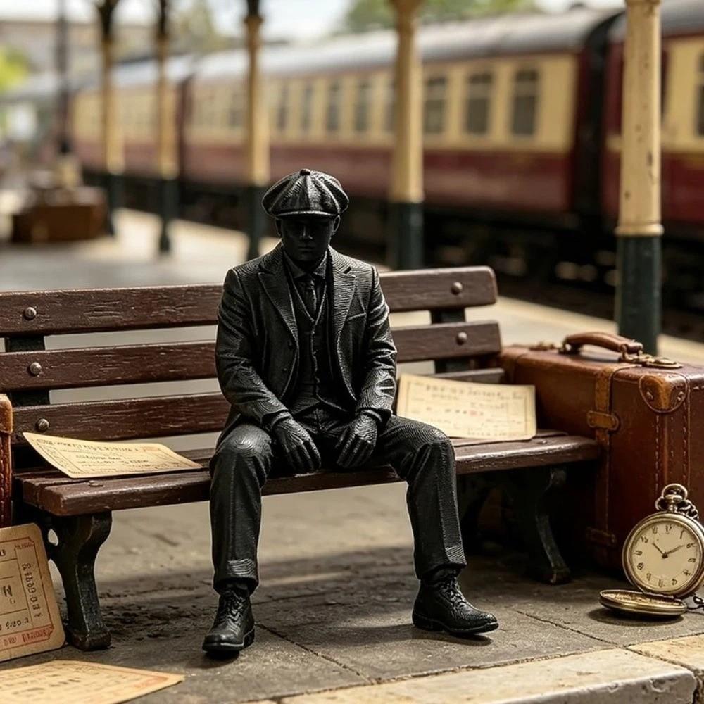 3D Printed Magician Statue Home Decoration Sitting Man Figurine Bookshelf Decor