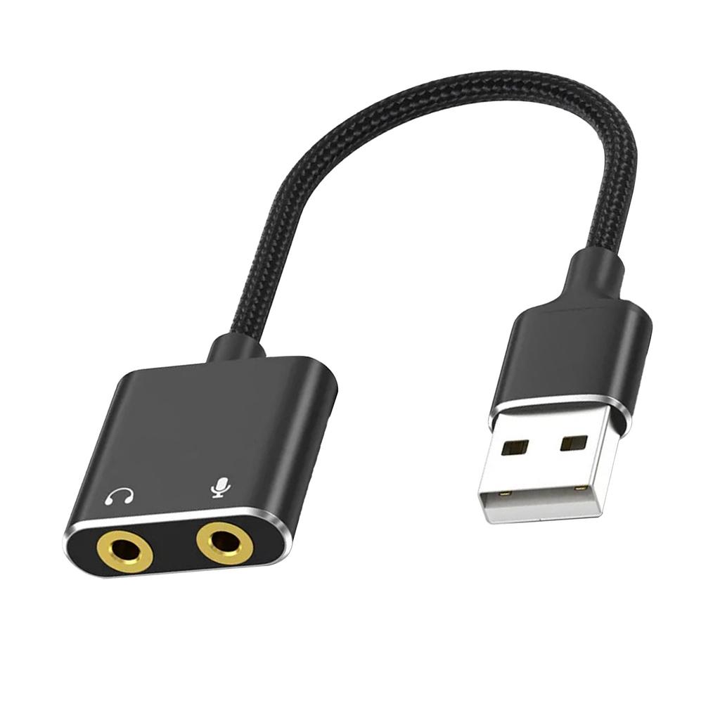 Адаптер USB на 3,5 мм USB2.0 Внешняя стерео звуковая карта Конвертер Адаптер с разъемом для наушников и микрофона для ПК