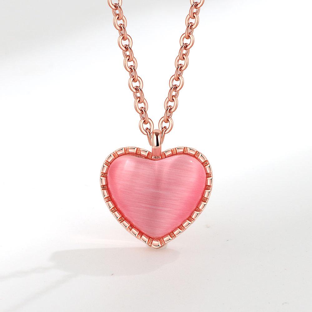 Женские элегантные ожерелья с подвесками в виде лунного камня и сердца с градиентным цветом
