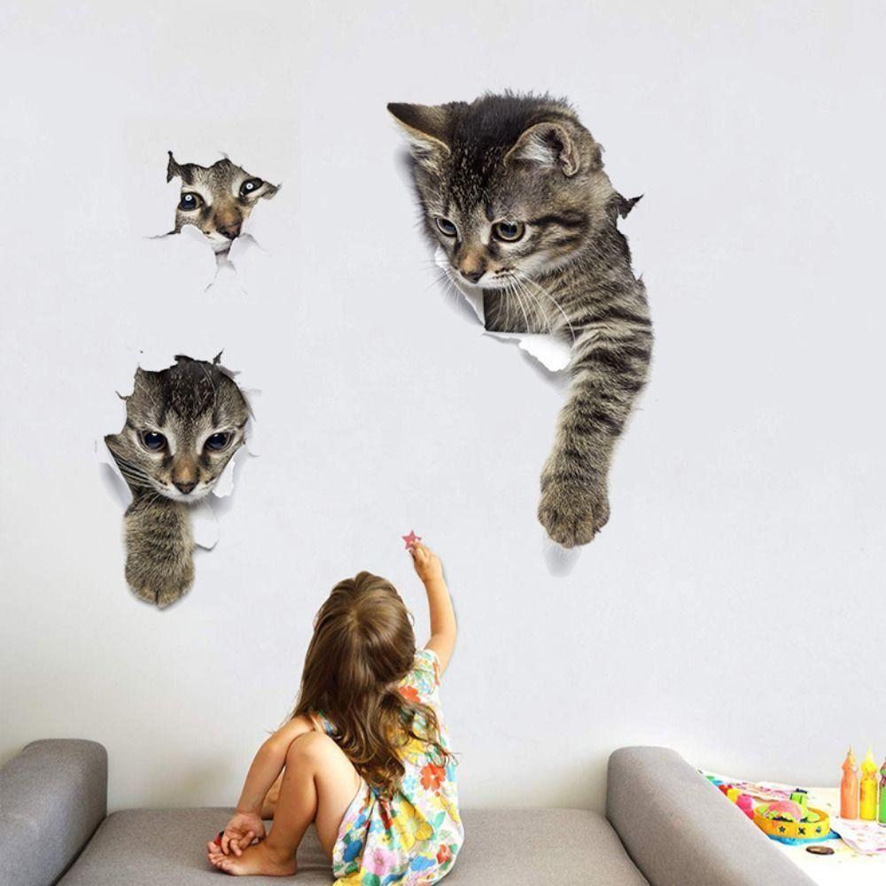 Водонепроницаемые 3D наклейки на автомобиль с котами 3D наклейки со стилизацией кошек и животных ПВХ наклейка на автомобиль Автомобильная наклейка