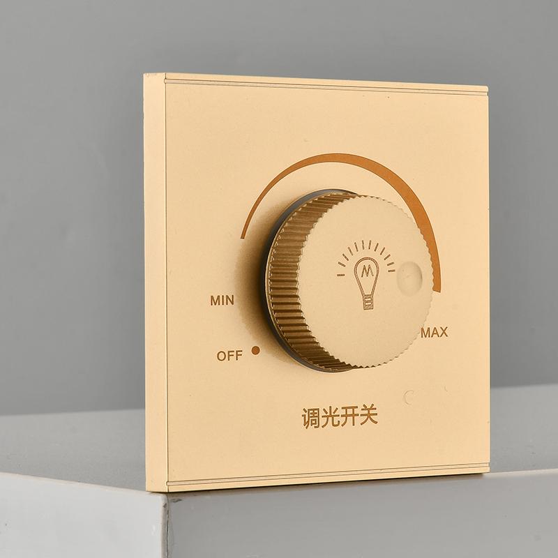 DepoGuye Wall-mounted LED Dimmer On/off Switch, Dimming 15-300W, AC 220V-250V Rotary Dimmer Switch, For Dimmable LED Lamps