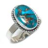 Кольцо из серебра 925 пробы с натуральным бирюзовым медным камнем S.8 E1Z37