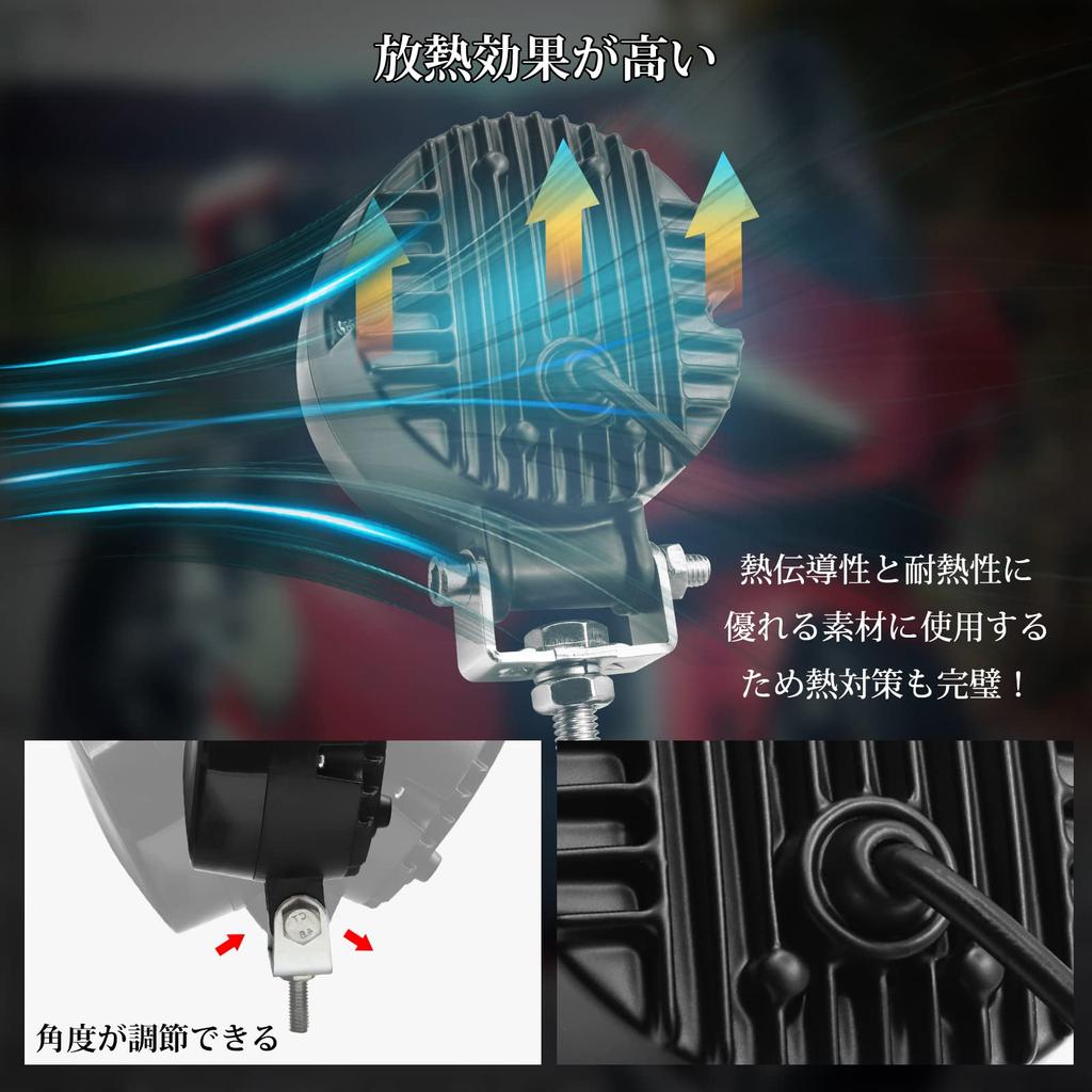 Ygmylandbb Motorcycle LED Fog Lights with Squid Motorcycle Daytime Running LED Work Auxiliary White and Yellow High Round Switch Rings, Headlights,