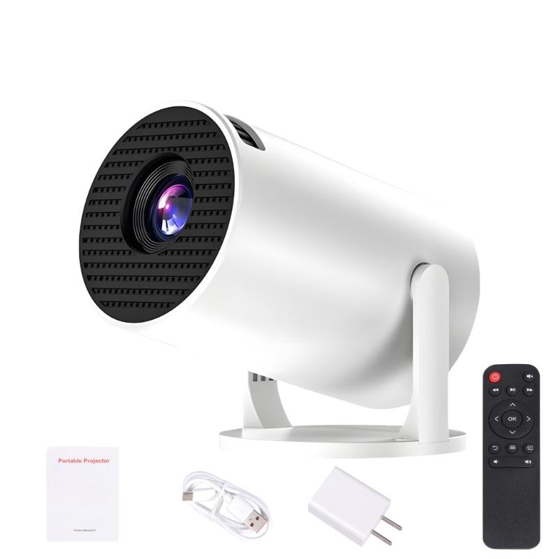 Полностью беспроводной проектор 1080P с поворотным на 240 градусов объективом и автоматической коррекцией трапецеидальных искажений для домашнего развлечения. Совместимость с US 110V