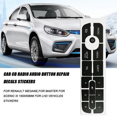 Автомобильный CD-радио Аудио Кнопка Ремонт Наклейки Наклейка Для Renault Megane Для Master Для Scenic 3 150x50 мм Для LHD Автомобили Наклейка A2x2