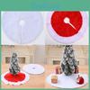 Fabric Soft Christmas Tree Skirt In Red And White Trim Perfect For Modern Holiday Settings