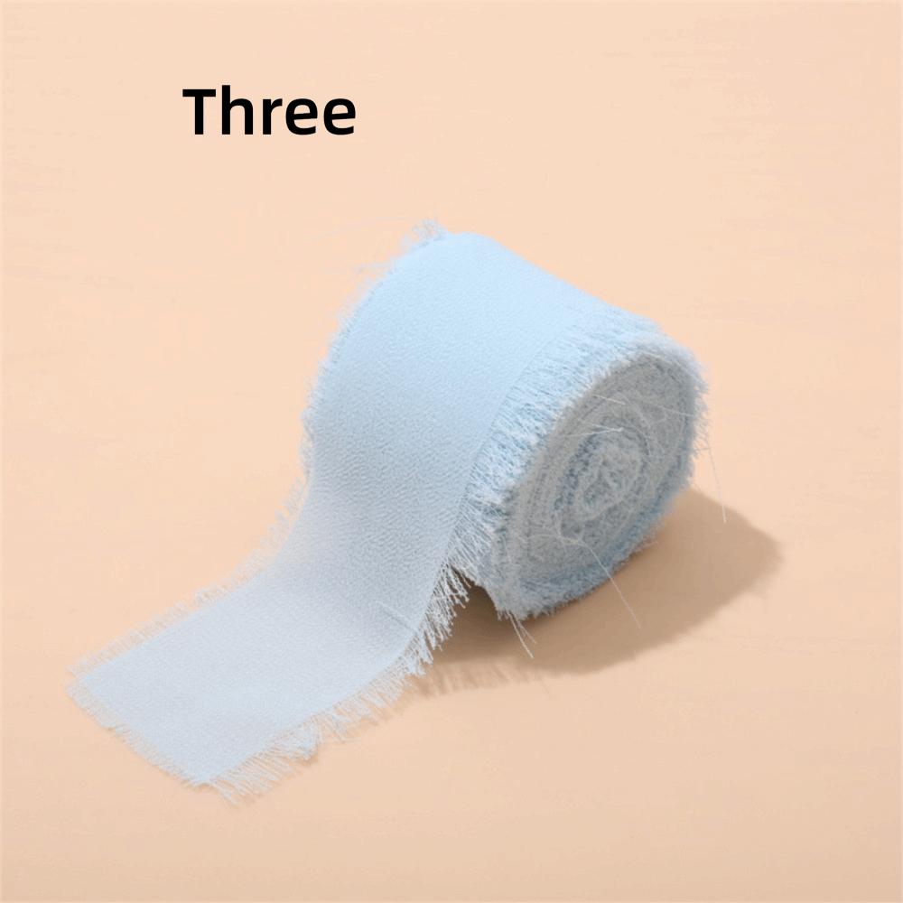 3 Rolls 5m Fringe Chiffon Silk Ribbon DIY Craft Hairy Chiffon Ribbon Wedding Invitations