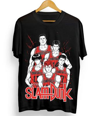 Slam Dunk Team T-Shirt Basketball For Anime Manga Black Tshirt Tee All Size