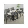 Table à manger extensible - MUVOE - Rectangulaire - Plateau en marbre noir - Rangement intégré - 120-160 cm