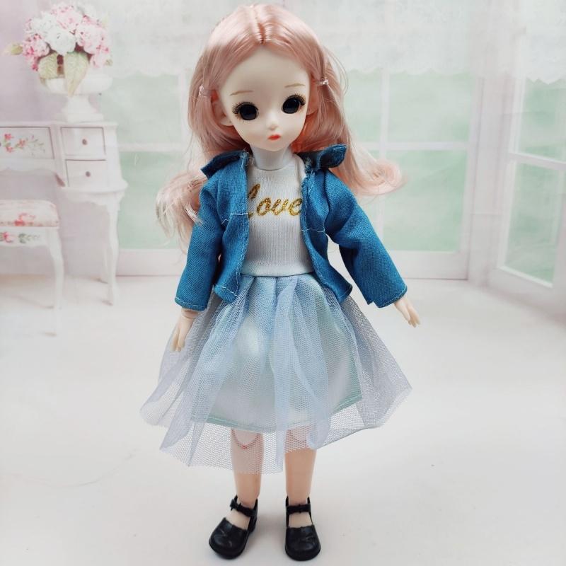 Одежда для куклы BJD 1/6 Милое платье Юбка Головной убор 30 см Кукла-принцесса Повседневный костюм Наряд Аксессуары для куклы Игрушка для DIY для девочки Подарки