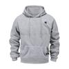 Men Heating Hoodie USB Charging Plus Size 3 Levels Temperature Adjustment Winter Top with Drawstring And Hood Thick Warm Solid Color Top