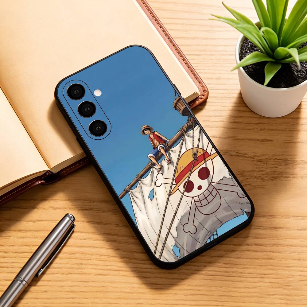 Luffy Straw Hat Calm Ocean Straw Hat Phone Case For Samsung Galaxy A73,A72,A71,A70,A53,A52,A51,Others Soft Black Cover