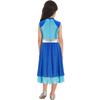 Girls Praise Dance Dress Color Block Mock Neck Sleeveless Tiered Wrap Hem Lyrical Performance Gown