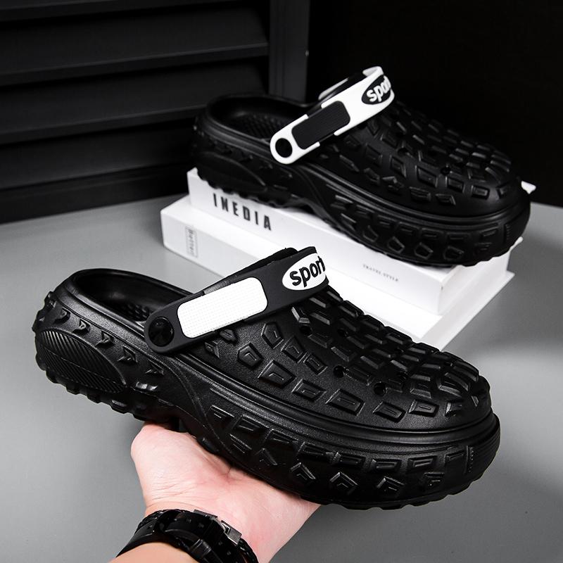 Fashion Light Men's Slippers 2024 Summer Chef Shoes for Men Outdoor Wading Sandals Soft Beach Antiskid Sports Men's Slippers Platform