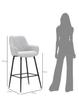 Bar Stool Grey Set 2 Pcs Cm 55X55X109