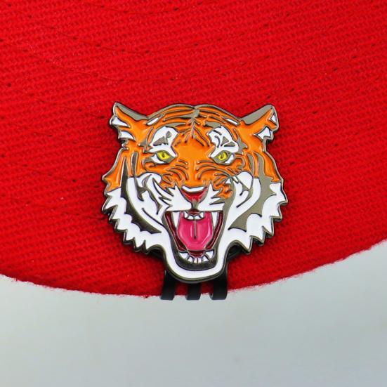 Маркер для мячей для гольфа Tiger с зажимом для шляпы, магнитный металлический маркер для мячей для гольфа, зажим для шляпы, аксессуар для гольфа для мужчин и женщин