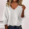 Women's Fashionable Casual Knitted Top Loose-Fit Solid-Colour Long-Sleeved Jumper