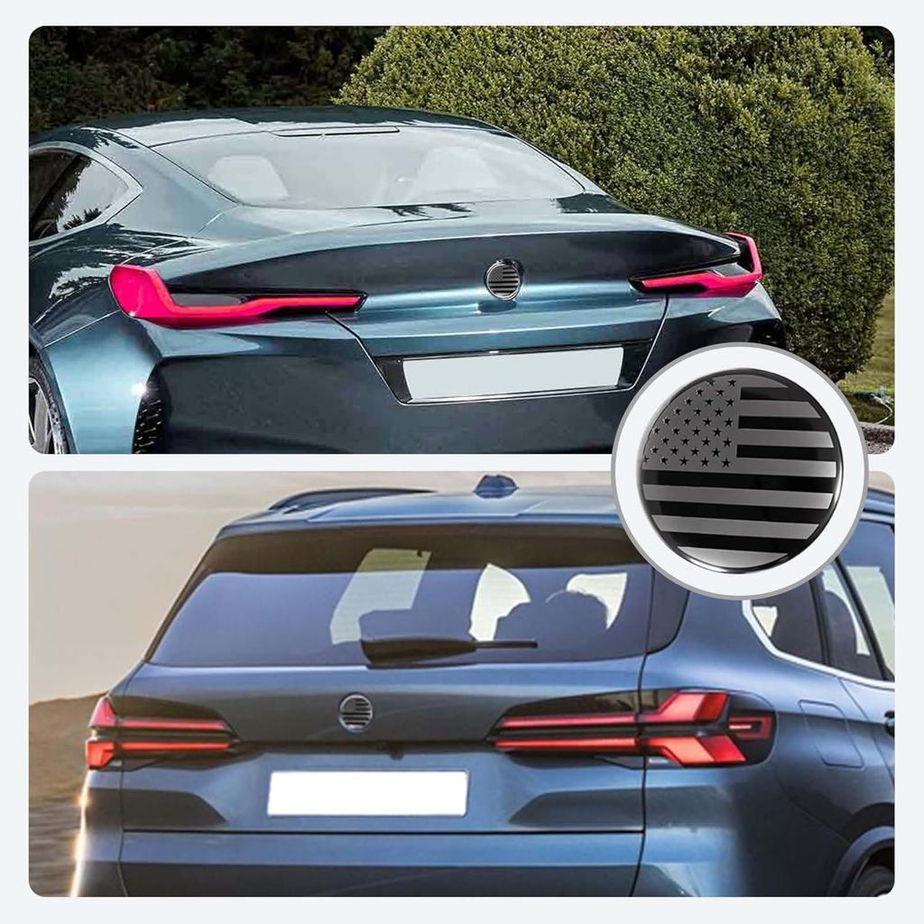 Front Hood Rear Trunk n Flag Emblem Fits for BMW X3 X5 X6 X7 3 4 5 6 7 8 Series (Black, 74mm)