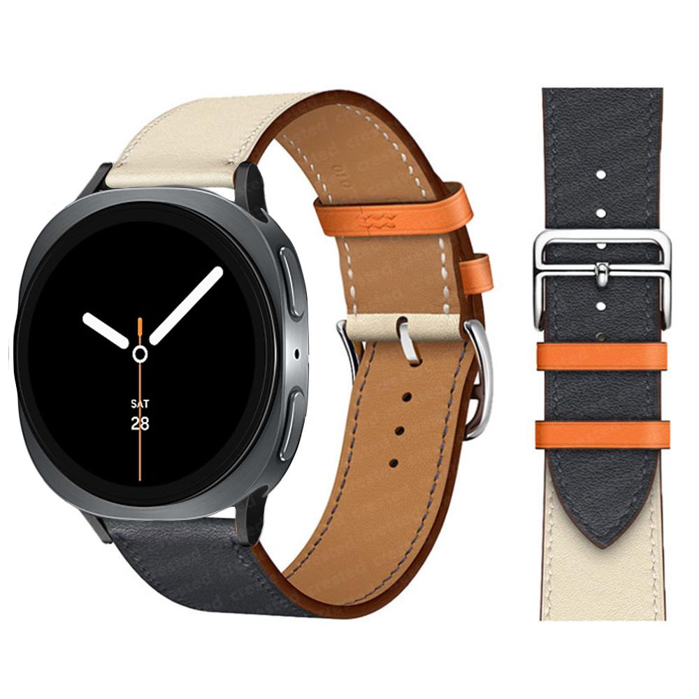 Изысканный кожаный ремешок Для Samsung Galaxy Watch 8 ремешок 40 мм 44 мм металлическая пряжка Браслет ремешок Galaxy Watch 8 classic 46 мм ремешки