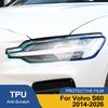 Для Volvo S60 2014-2026 Высокоглянцевая дымчато-черная Предустановленная TPU пленка для защиты фар автомобиля Комплект PPF Виниловая обертка Защита от царапин