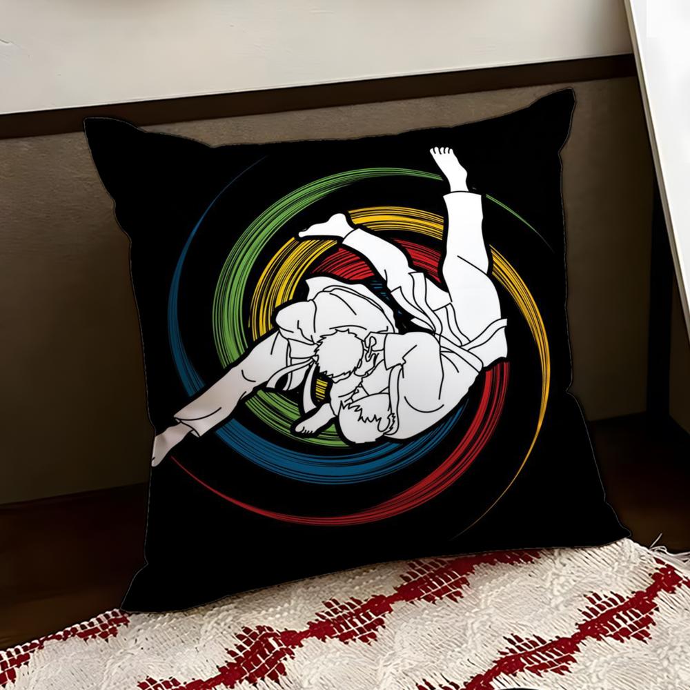 Sports Judo Martial Arts Cushion Cover Reversible Soft Durable Pillow Cover Home Car MultiScene Use for Daily Comfort