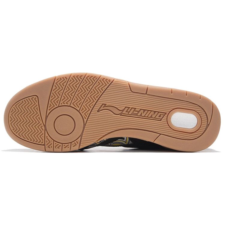Li Ning 937 Ткань Кожа Прочные Легкие Дышащие Высокие Кроссовки Для Мужчин Скейтборды Черный Синий AZGS043-3