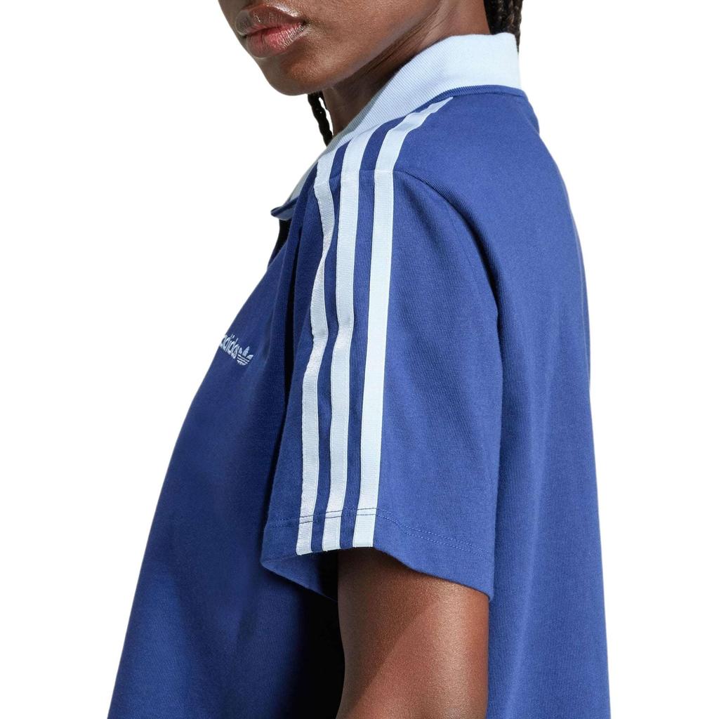 adidas Оригинальная свободная укороченная рубашка-поло женская темно-синяя IX3543