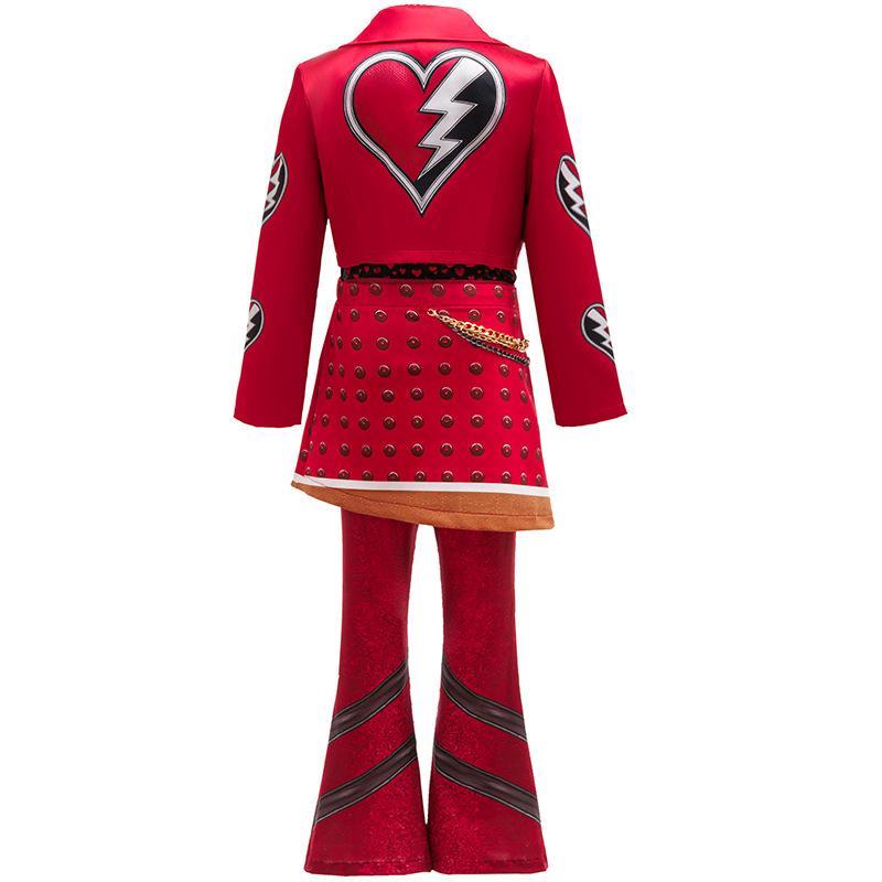Descendants 5 Red Cosplay Girls Costume 4-piece Set Halloween Outfit for Kids