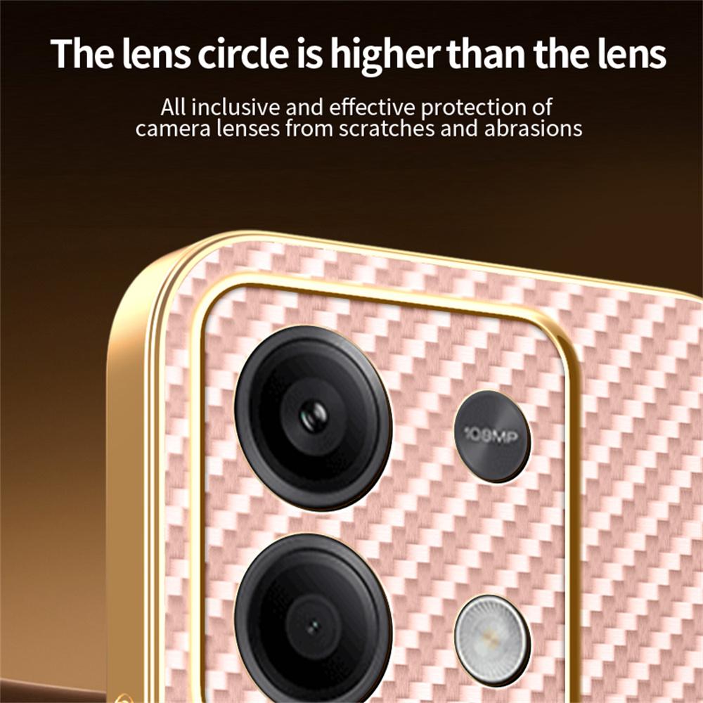 Чехол для телефона Xiaomi Redmi Note 13 5G, текстурированный под карбон, гальванизированный ТПУ, задняя крышка