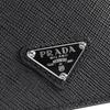 Prada Saffiano металлический треугольный логотип шесть слотов для карт кожаный держатель для карт женский черный