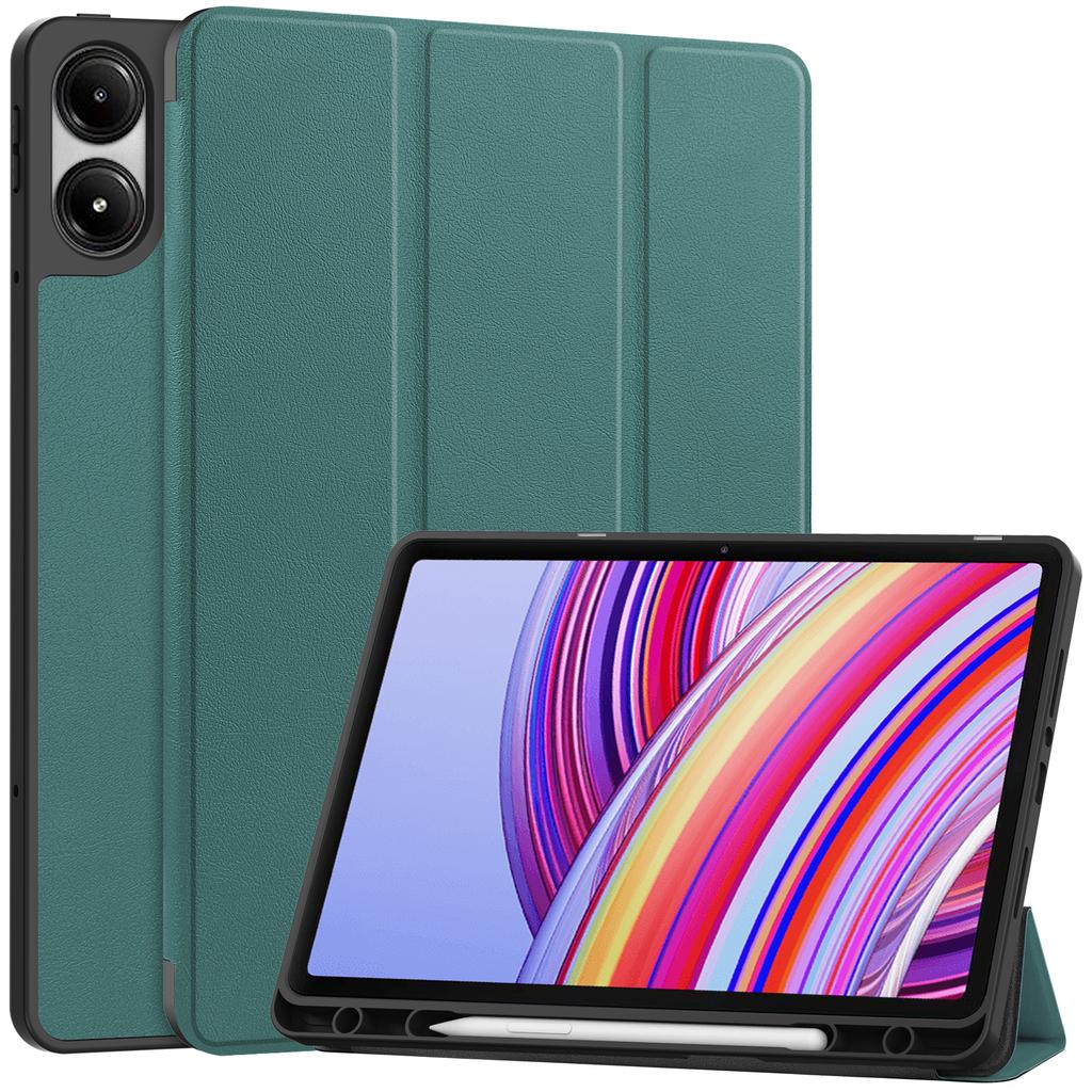 Чехол для планшета Xiaomi Redmi Pad Pro/Redmi Pad Pro 5G/Poco Pad 4G, трехскладная подставка, кожаный чехол со слотом для стилуса