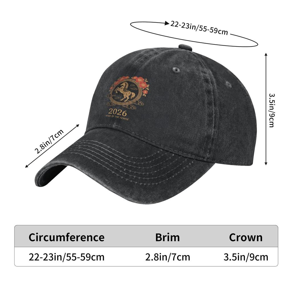 Year Of The Horse 2026 Chinese Lunar New Year Outfits Baseball Cap Men Women Casual Hats Cap Adjustable Trucker Hat