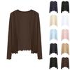 Women's Loose And Comfortable Long Sleeve Short Cardigan Vest Lightweight Outerwear