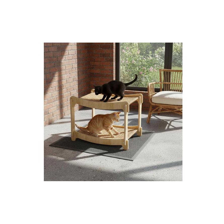 Two-Level Pet Bed Freestanding Wooden Pet Bed Pet Furniture Elevated Design Stable Frame